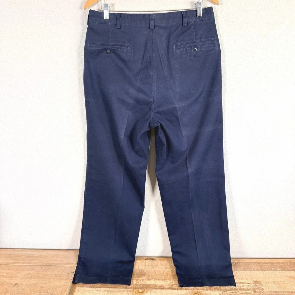 Vintage Polo Ralph Lauren Hammond Pant Mens 34x31 Blue Pleated Cotton Chinos